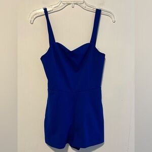 Crystal Sky Blue Romper Zip Up Shorts Y10